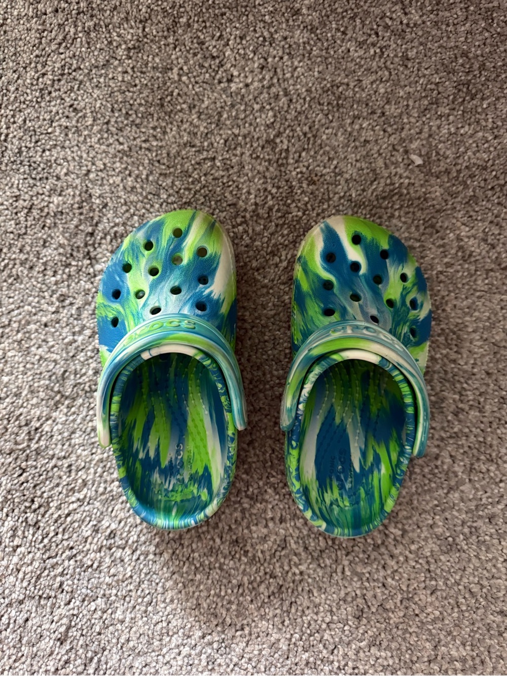 Kids Green & Blue Slip-On Crocs